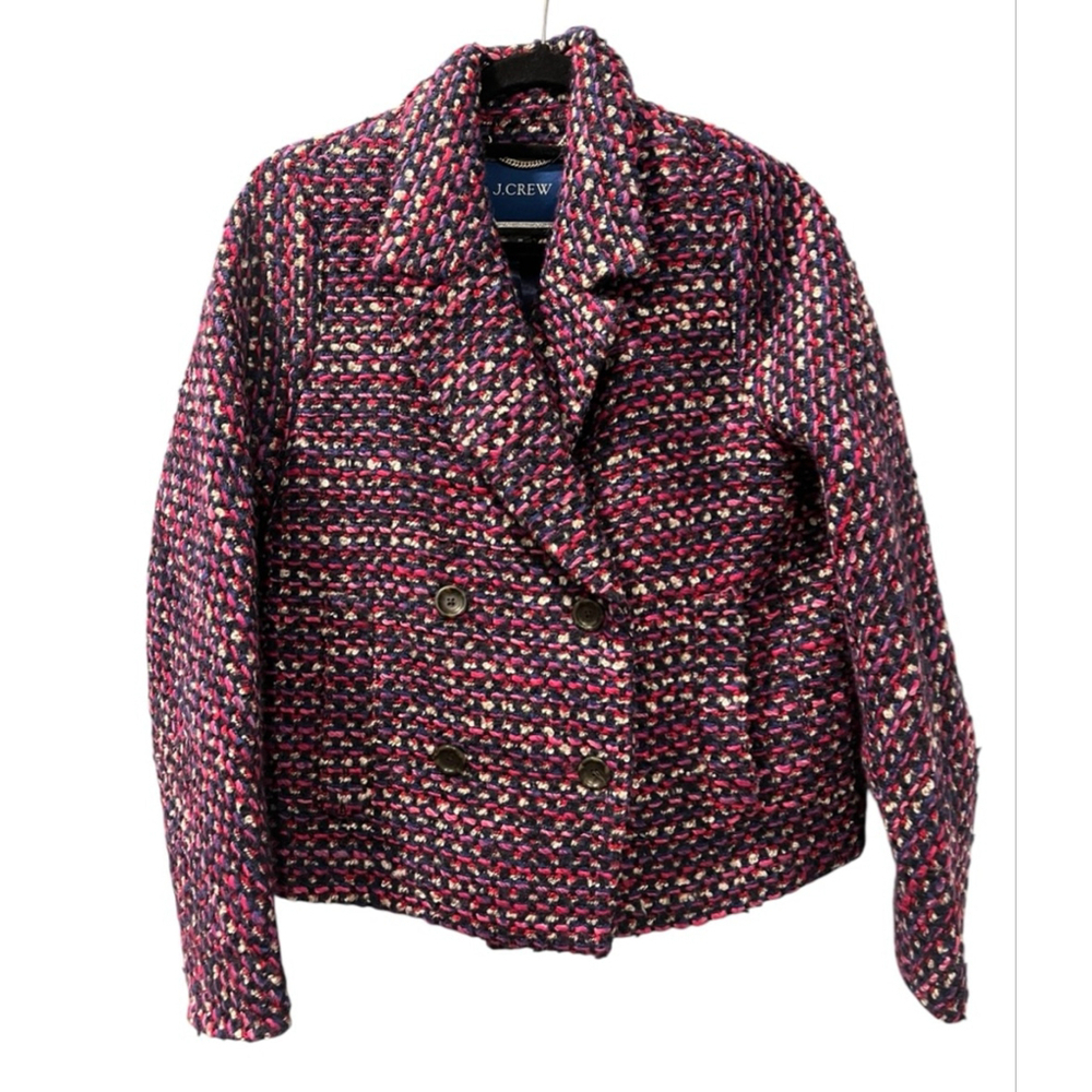 J. Crew Lady Jacket Italian Tweed Nello Gori Mill Blazer Size Medium Wool Mohair